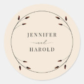 Westerne Boho Boerderij Ranch bruiloft Ronde Sticker (Voorkant)