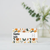 Westerne boho cowboy woestijn schedel cactus visitekaartje (Staand voorkant)