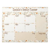 Westerne Boho Floral Custom Weekly Planner Notitieblok (Voorkant)