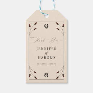 Westerne Boho Hoefijzer Monogram Ranch Boerderij b Cadeaulabel