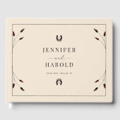 Westerne Boho Hoefijzer Monogram Ranch Boerderij b Gastenboek (Voorkant)