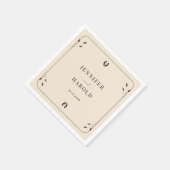 Westerne Boho Hoefijzer Monogram Rustiek Huwelijk Servet (Hoek)