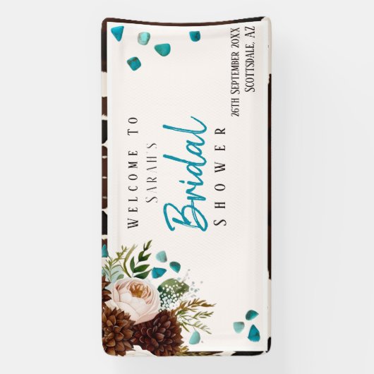 Westerne Boho Wildflower Turquoise Spandoek (Verticaal)