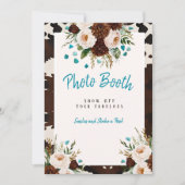 Westerne Boho Wildflowers Photo Booth Sign Kaart (Voorkant)