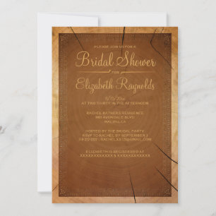 Westerne Boom Rings Bridal Shower Invitations Kaart