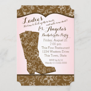 Westerne Boot Bachelorette Party Kaart