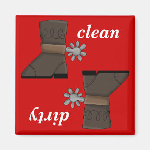 Westerne Boots and Spurs Dishwasher Magnet Magneet