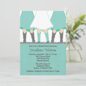 Westerne Boots Bridal Shower Invitation Mint Gray Kaart (Staand voorkant)