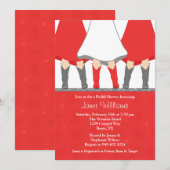 Westerne Boots Bridal Shower Invitation Red Kaart (Voorkant / Achterkant)