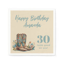 Westerne Boots Floral Dertigste verjaardag