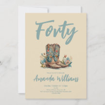 Westerne Boots Floral Fortieth Birthday