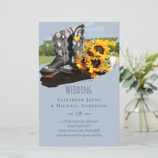 Westerne Boots Sunflower Rustic Wedding (Staand voorkant)