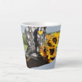 Westerne Boots Sunflower Rustic Wedding Latte Mok (Voorkant)