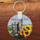 Westerne Boots Sunflower Rustic Wedding Sleutelhanger (Voorkant)