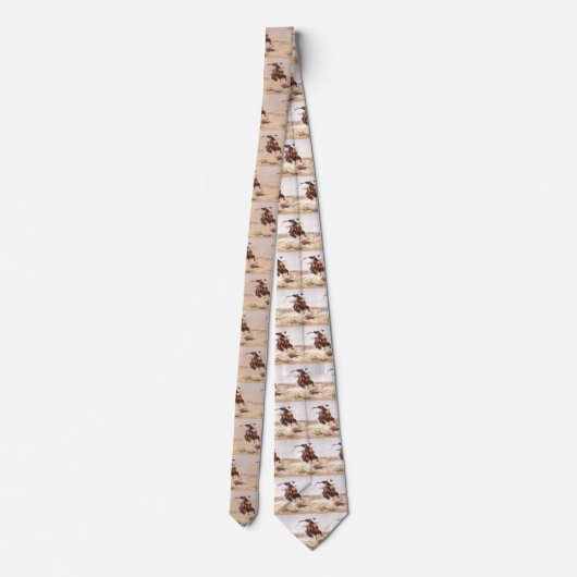 Westerne Bronc Rider Mannen Necktie Stropdas (Achterkant)