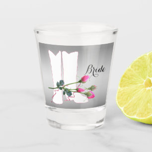 Westerne bruiloft Cowboy Boots Pink Rose Bride Shot Glas
