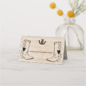 Westerne bruiloft cowboylaarzen rustiek bruin hout (Voorkant)