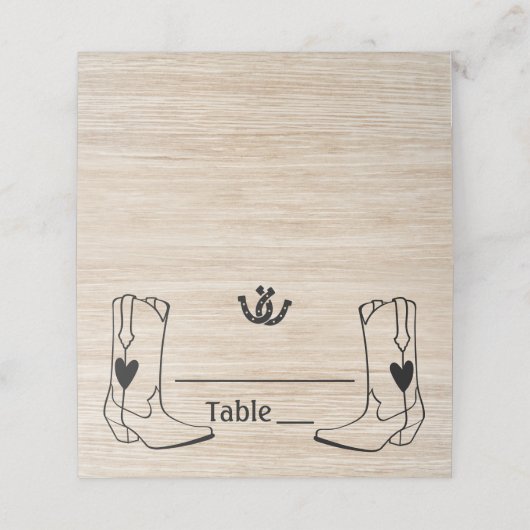 Westerne bruiloft cowboylaarzen rustiek bruin hout (Buitenkant ongevouwen)