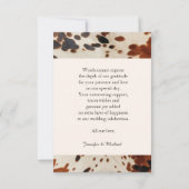 Westerne bruiloft dank u kaart (Achterkant)