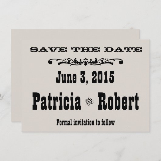 Westerne bruiloft | Datum opslaan Save The Date (Voorkant / Achterkant)