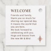 Westerne bruiloft gunst Label met Monogram (Achterkant)