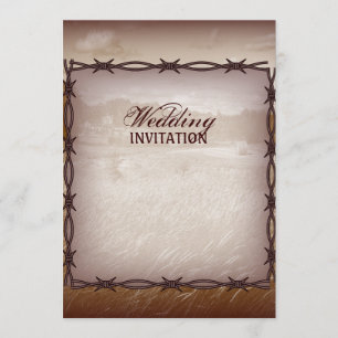 westerne bruiloft met prikkeldraad kaart