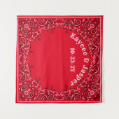 Westerne bruiloft rode bandana foto achtergrond wandkleed (Voorkant (horizontaal))