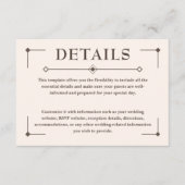 Westerne bruiloft rustieke land details informatiekaartje (Voorkant)