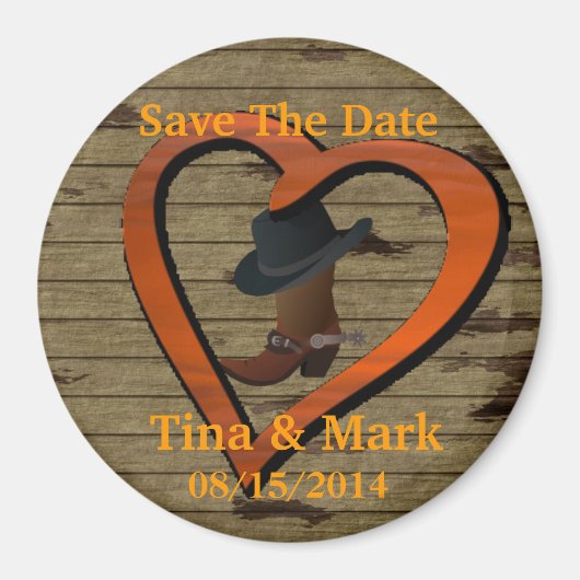 Westerne bruiloft Save The DATE Magnet Magneet (Voorkant)