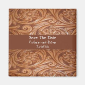 Westerne bruiloft slaat de datum op magneet (Voorkant)