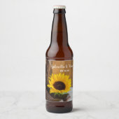 Westerne bruiloft voor landzonnebloemen bier etiket (Voorkant)