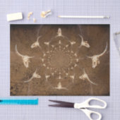 Westerne bruine beige Abstracte textuur Bull Skull Tissuepapier (Craft)