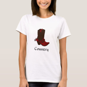 Westerne bruine Boots T-shirt