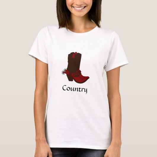 Westerne bruine Boots T-shirt (Voorkant)