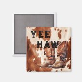 Westerne bruine crème cowboy Koeienhuiden laarzen Magneet (Voorkant / Achterkant)