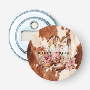 Westerne bruine crème cowboylaarzen button flesopener
