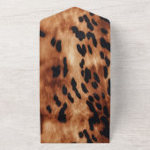 Westerne bruine crème Koeienhuid bruiloft All In One Uitnodiging (Buitenkant)