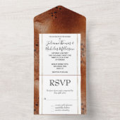 Westerne bruine dierenprint bruiloft all in one uitnodiging (Binnen)