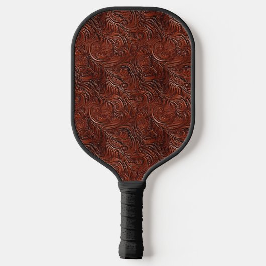 Westerne Bruine Lederen Look Animal Pickleball Paddle (Achterkant)