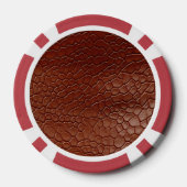 Westerne Bruine Lederen Look Animal Poker Chips (Achterkant)