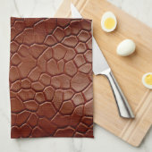 Westerne Bruine Lederen Look Animal Theedoek (Quarter Fold)