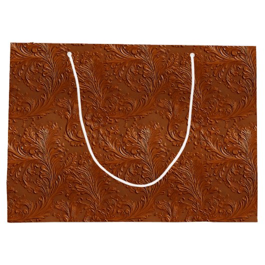 Westerne bruine tan bohemian kunst groot cadeauzakje (Achterkant)