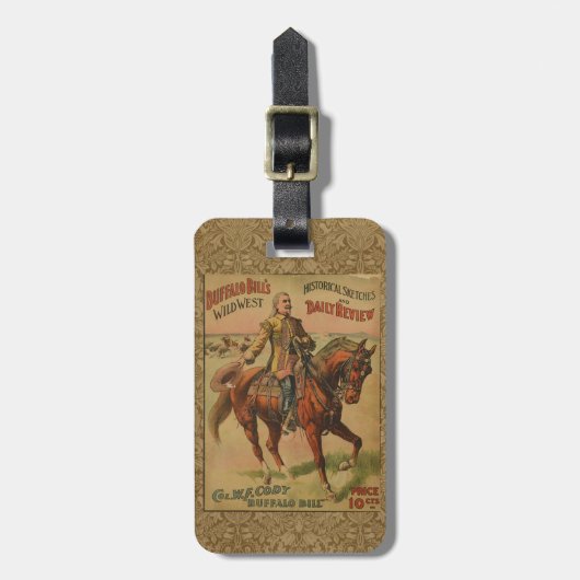 Westerne Buffalo Bill Wild West Bagagelabel (Voorkant verticaal)