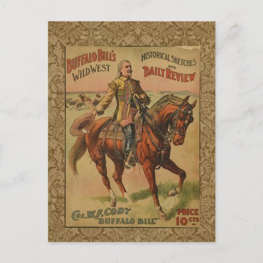 Westerne Buffalo Bill Wild West Briefkaart (Voorkant)