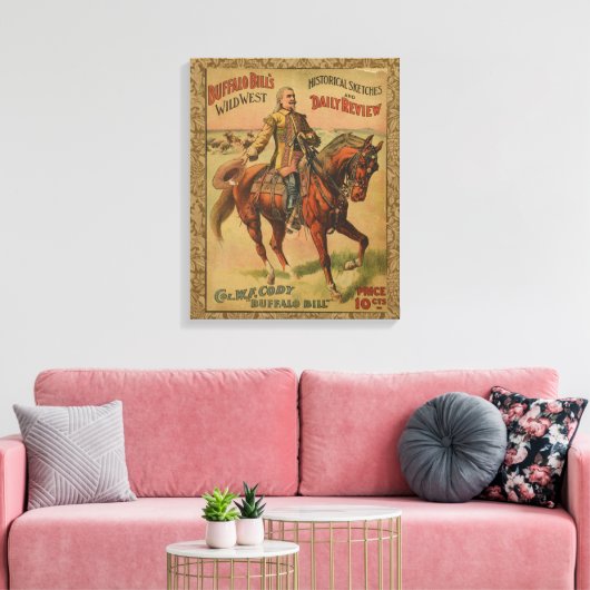 Westerne Buffalo Bill Wild West Canvas Afdruk (Insitu (Woonkamer))