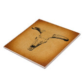 Westerne Bull Horns Tegeltje (Zijkant)