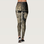 Westerne Bull Skull Bruine Barn Wood Rustig Leggings (Achterkant)