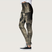 Westerne Bull Skull Bruine Barn Wood Rustig Leggings (Links)