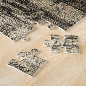 Westerne Bull Skull  Bruine Barn Wood Rustig Legpuzzel (Zijkant)