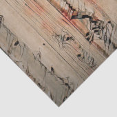 Westerne Bull Skull Rustic Barn Blauwgroen bruine  Tissuepapier (Detail)